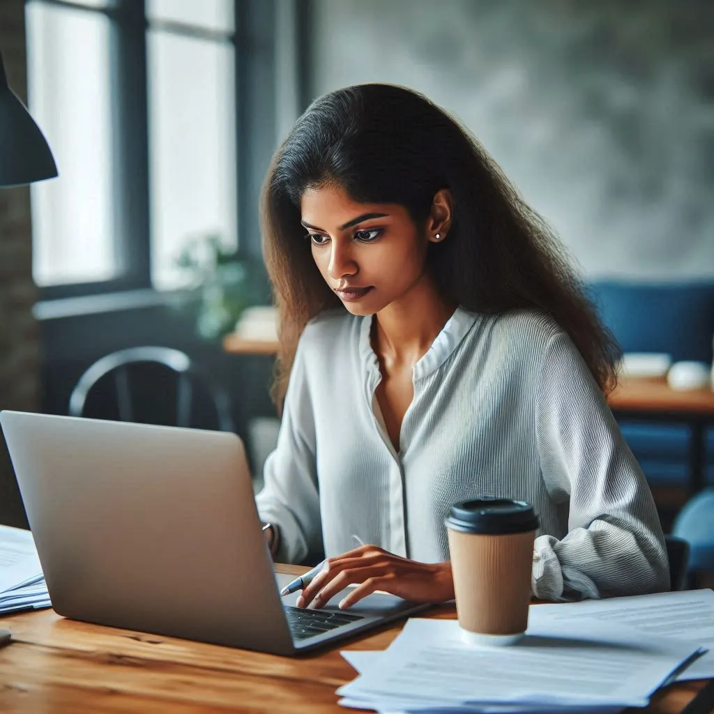 Un candidat concentré pendant un test technique